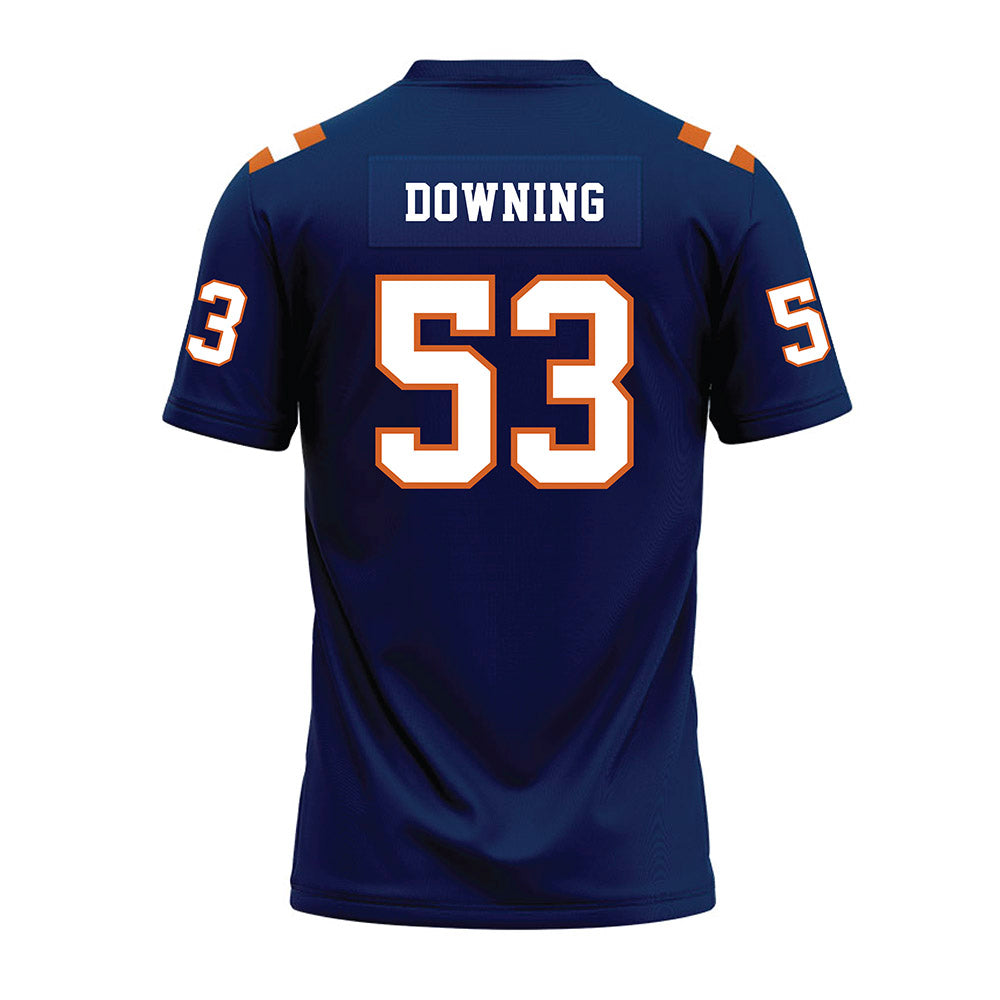 Wheaton IL - NCAA Football : Owen Downing - Navy Premium Football Jersey-1