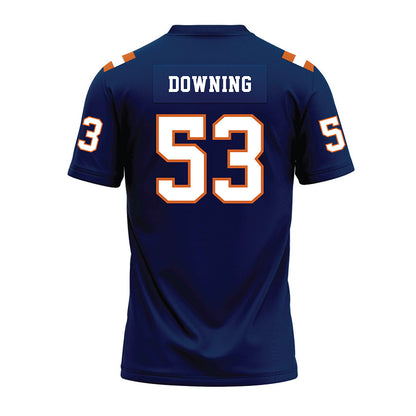 Wheaton IL - NCAA Football : Owen Downing - Navy Premium Football Jersey-1