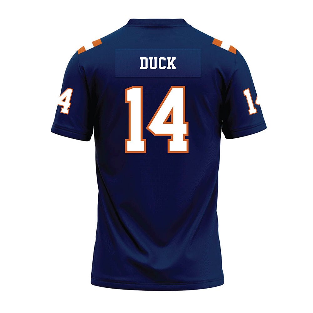 Wheaton IL - NCAA Football : Charlie Duck - Navy Premium Football Jersey-1