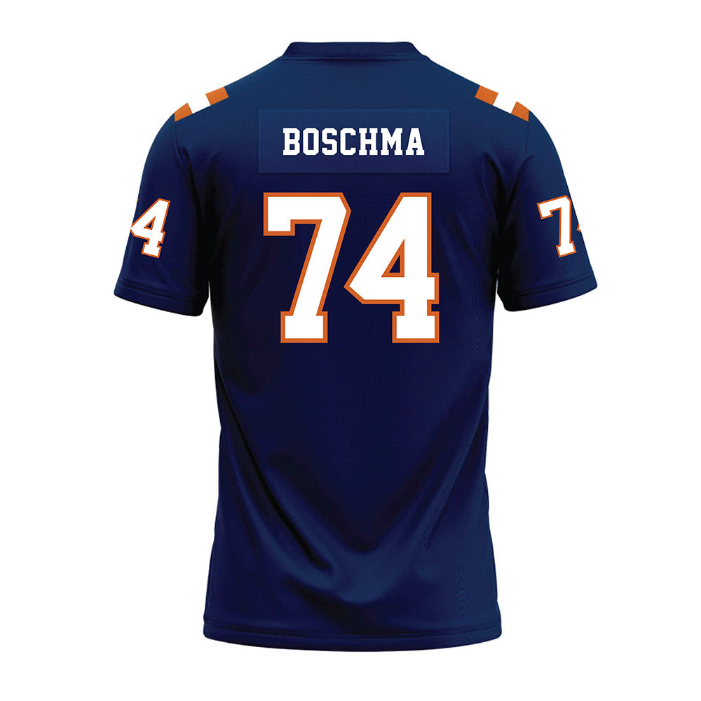 Wheaton IL - NCAA Football : Nick Boschma - Navy Premium Football Jersey-1