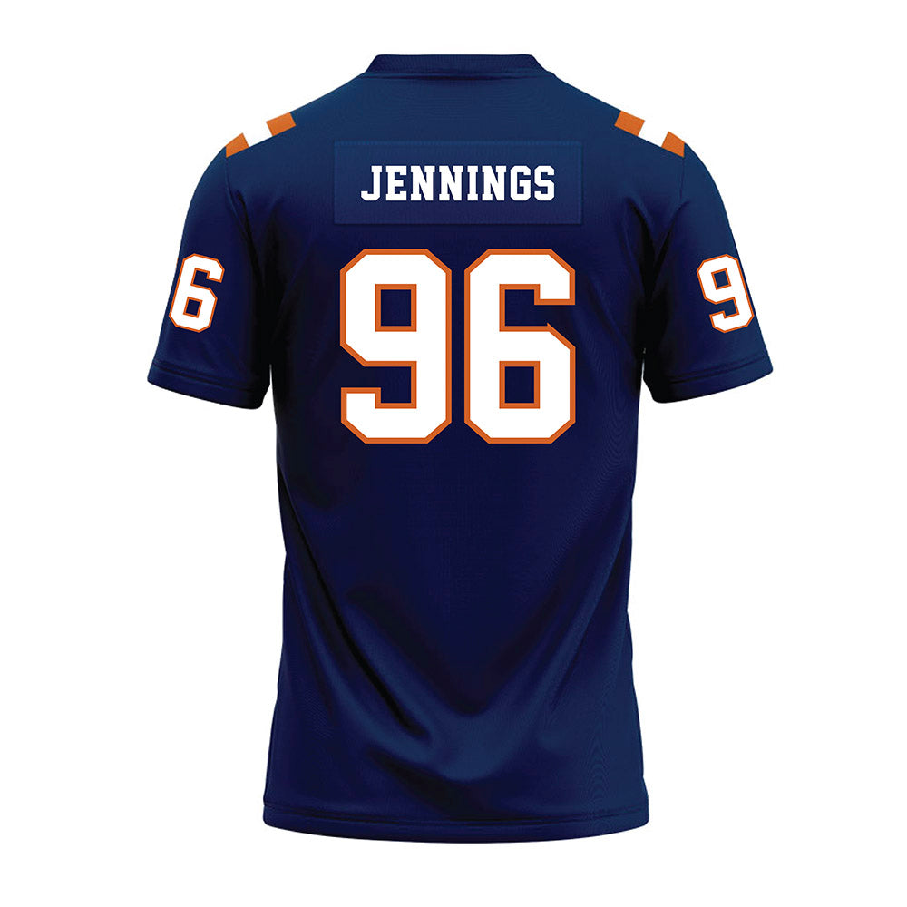 Wheaton IL - NCAA Football : Chase Jennings - Navy Premium Football Jersey-1