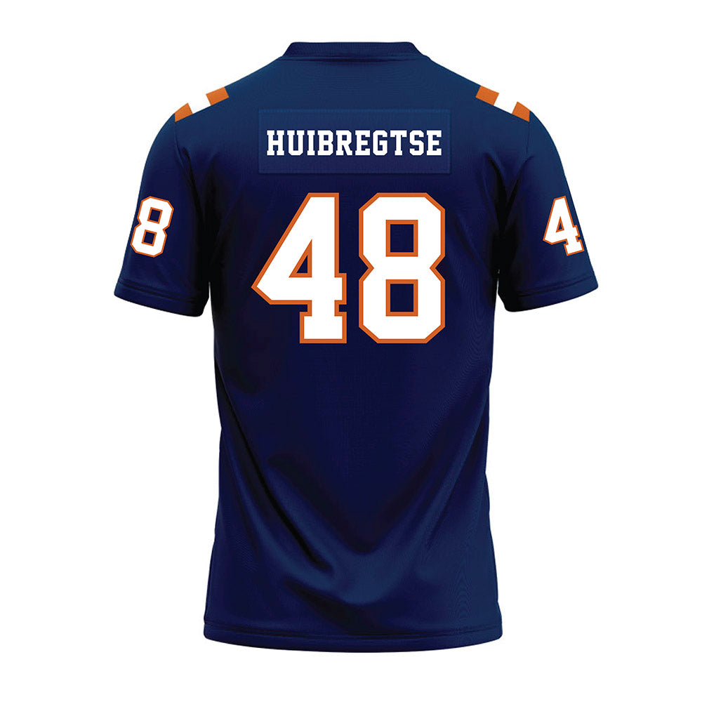 Wheaton IL - NCAA Football : John Huibregtse - Navy Premium Football Jersey-1