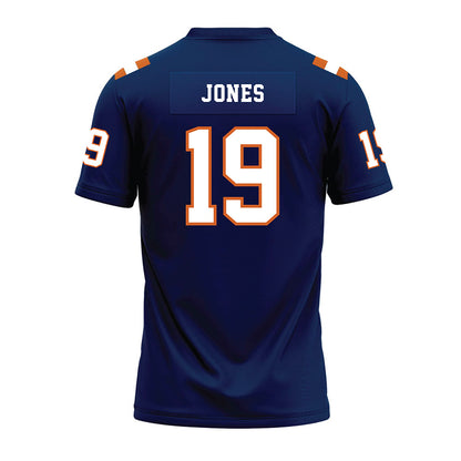 Wheaton IL - NCAA Football : Malachi Jones - Navy Premium Football Jersey-1