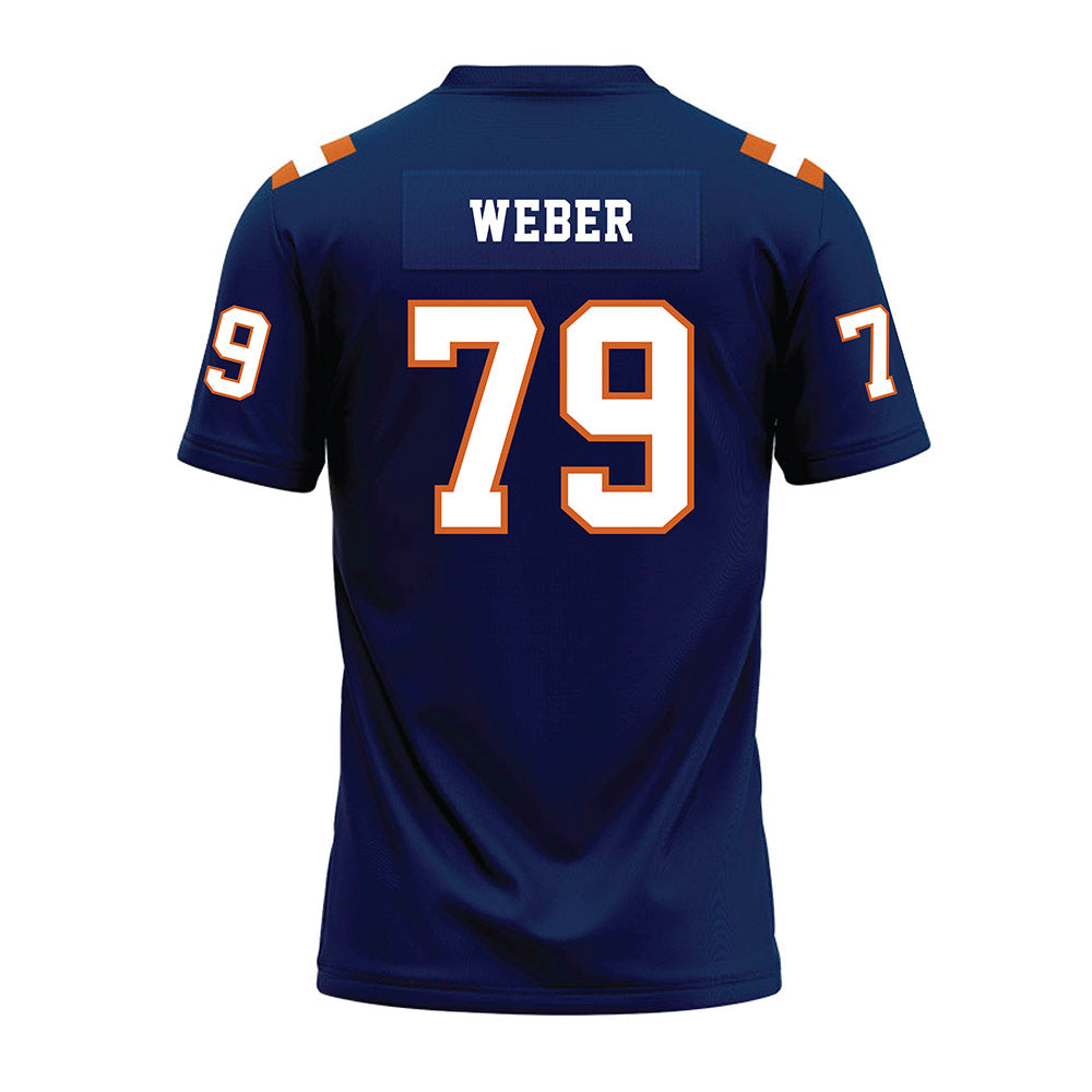 Wheaton IL - NCAA Football : Jake Weber - Navy Premium Football Jersey-1