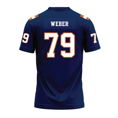 Wheaton IL - NCAA Football : Jake Weber - Navy Premium Football Jersey-1