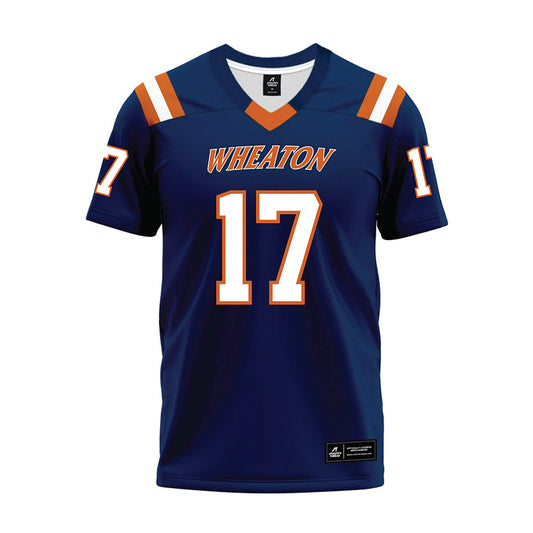 Wheaton IL - NCAA Football : Xander Carroll - Navy Premium Football Jersey-0