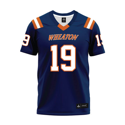 Wheaton IL - NCAA Football : Mateo Jesch - Navy Premium Football Jersey-0