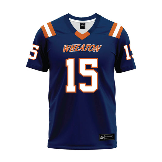 Wheaton IL - NCAA Football : Eli Reeves - Navy Premium Football Jersey-0