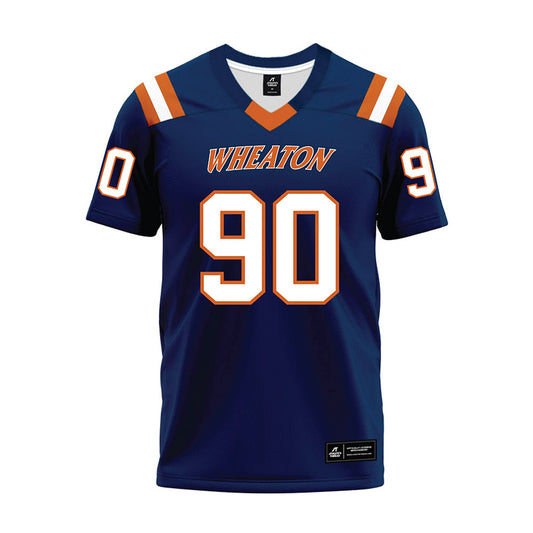 Wheaton IL - NCAA Football : Josh Tramm - Navy Premium Football Jersey-0