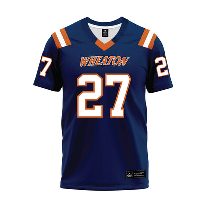 Wheaton IL - NCAA Football : Justin Steinbeck - Navy Premium Football Jersey-0