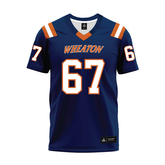 Wheaton IL - NCAA Football : Soren Gaston - Navy Premium Football Jersey-0
