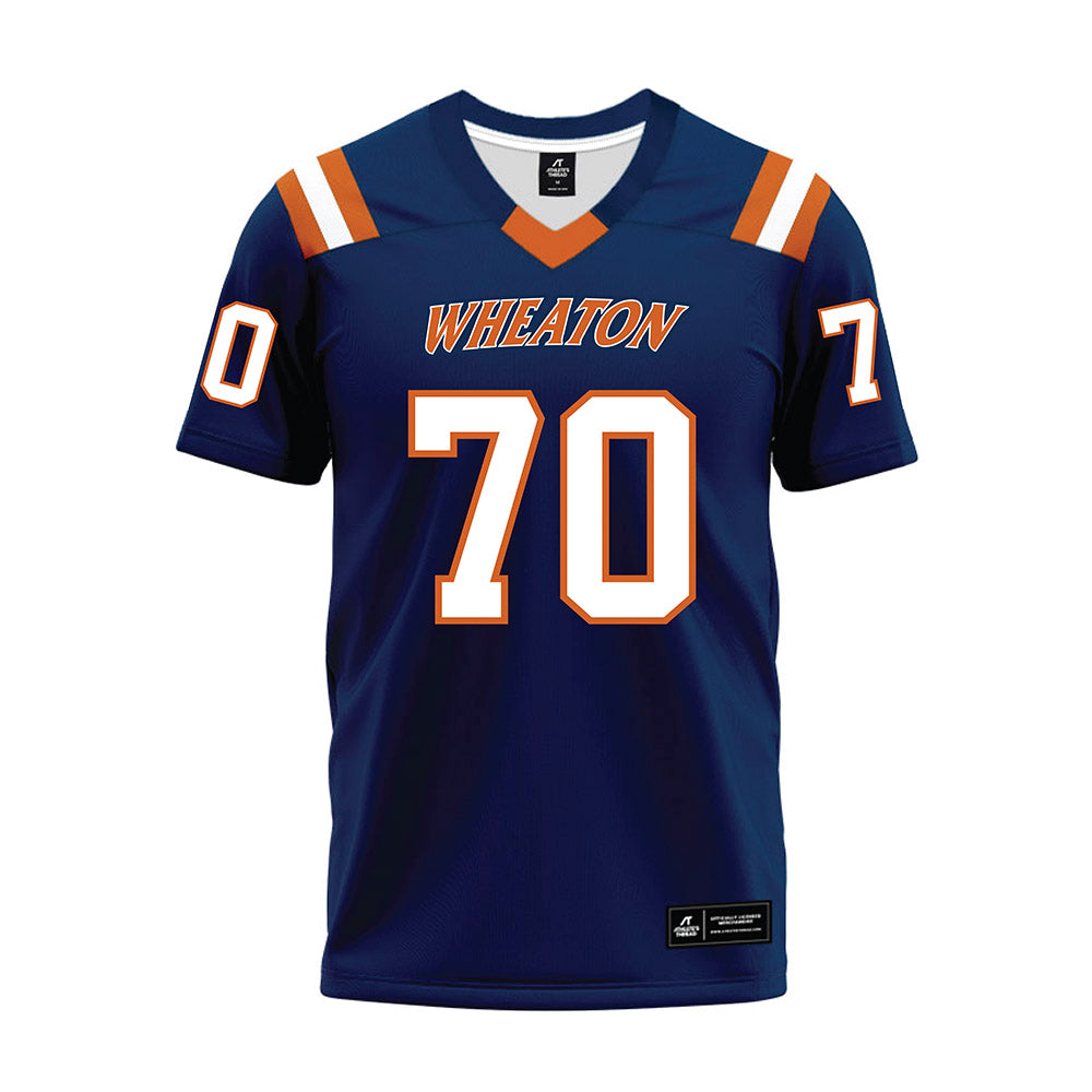 Wheaton IL - NCAA Football : Cole Schminski - Navy Premium Football Jersey-0