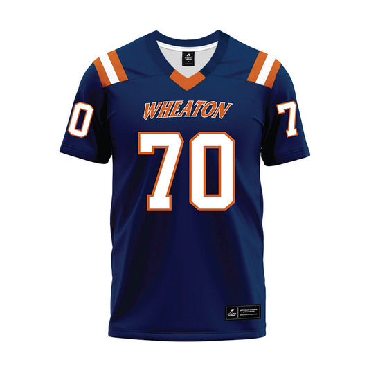 Wheaton IL - NCAA Football : Cole Schminski - Navy Premium Football Jersey-0