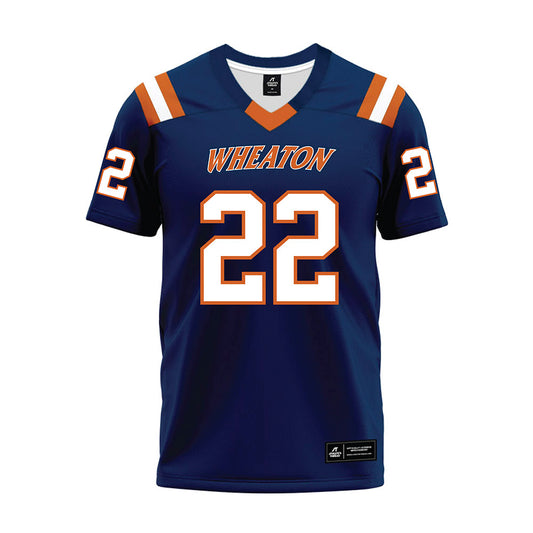 Wheaton IL - NCAA Football : Trace Parrish - Navy Premium Football Jersey-0