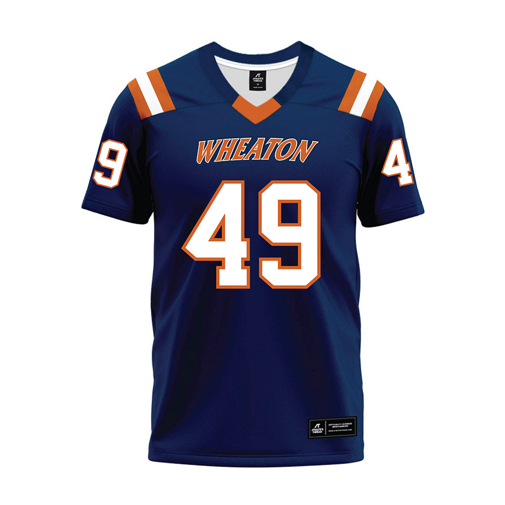 Wheaton IL - NCAA Football : Josiah Smith - Navy Premium Football Jersey-0