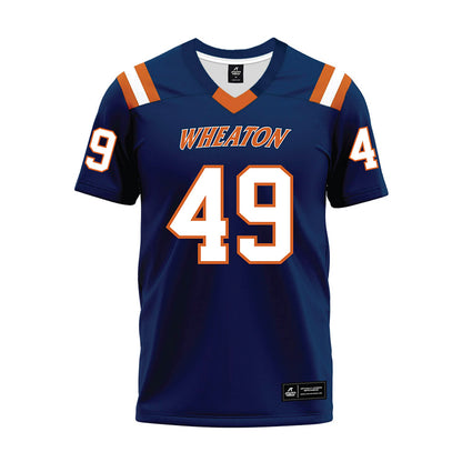 Wheaton IL - NCAA Football : Josiah Smith - Navy Premium Football Jersey-0