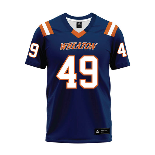 Wheaton IL - NCAA Football : Josiah Smith - Navy Premium Football Jersey-0