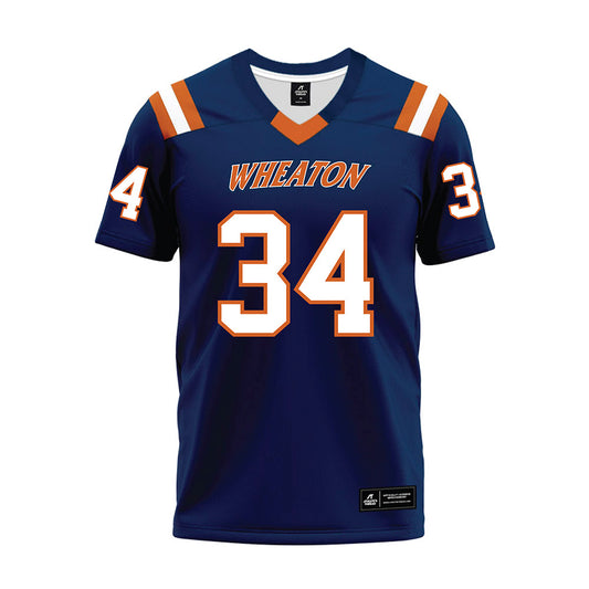 Wheaton IL - NCAA Football : Jackson Eller - Navy Premium Football Jersey-0