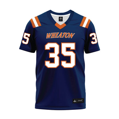 Wheaton IL - NCAA Football : Aaron Nussbaum - Navy Premium Football Jersey-0