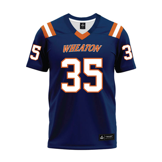 Wheaton IL - NCAA Football : Aaron Nussbaum - Navy Premium Football Jersey-0