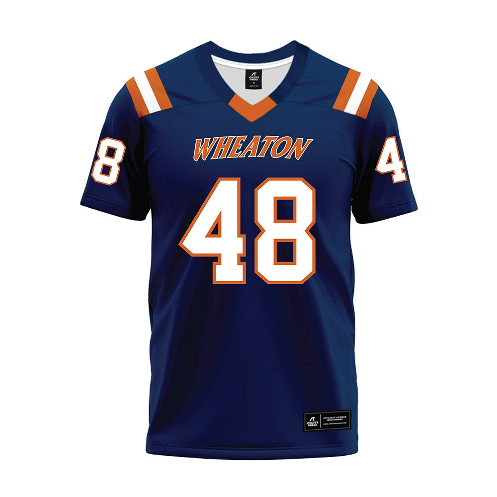 Wheaton IL - NCAA Football : John Huibregtse - Navy Premium Football Jersey-0