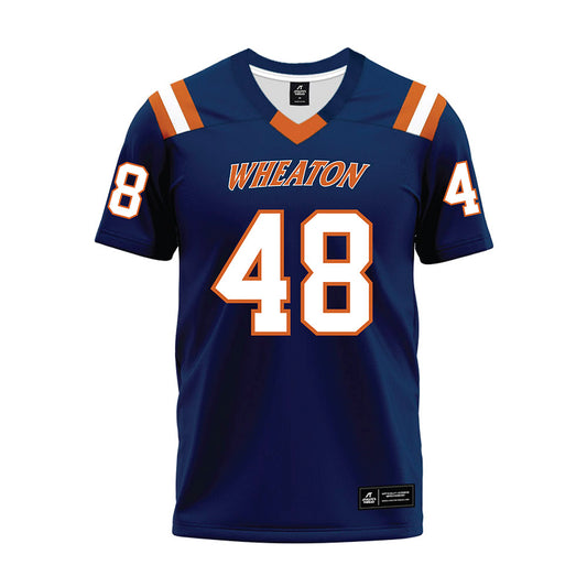 Wheaton IL - NCAA Football : John Huibregtse - Navy Premium Football Jersey-0