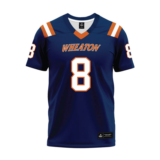 Wheaton IL - NCAA Football : Zeke Harris - Navy Premium Football Jersey-0