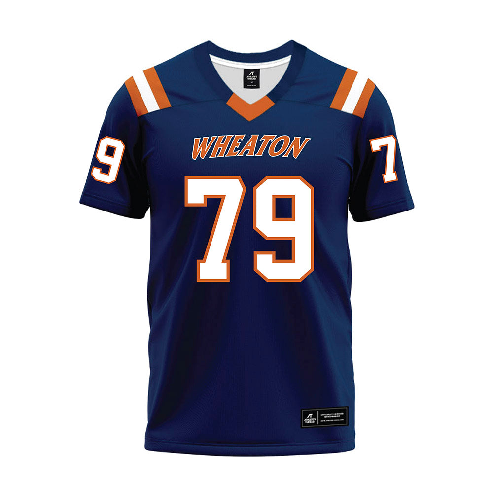Wheaton IL - NCAA Football : Jake Weber - Navy Premium Football Jersey-0