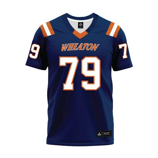 Wheaton IL - NCAA Football : Jake Weber - Navy Premium Football Jersey-0