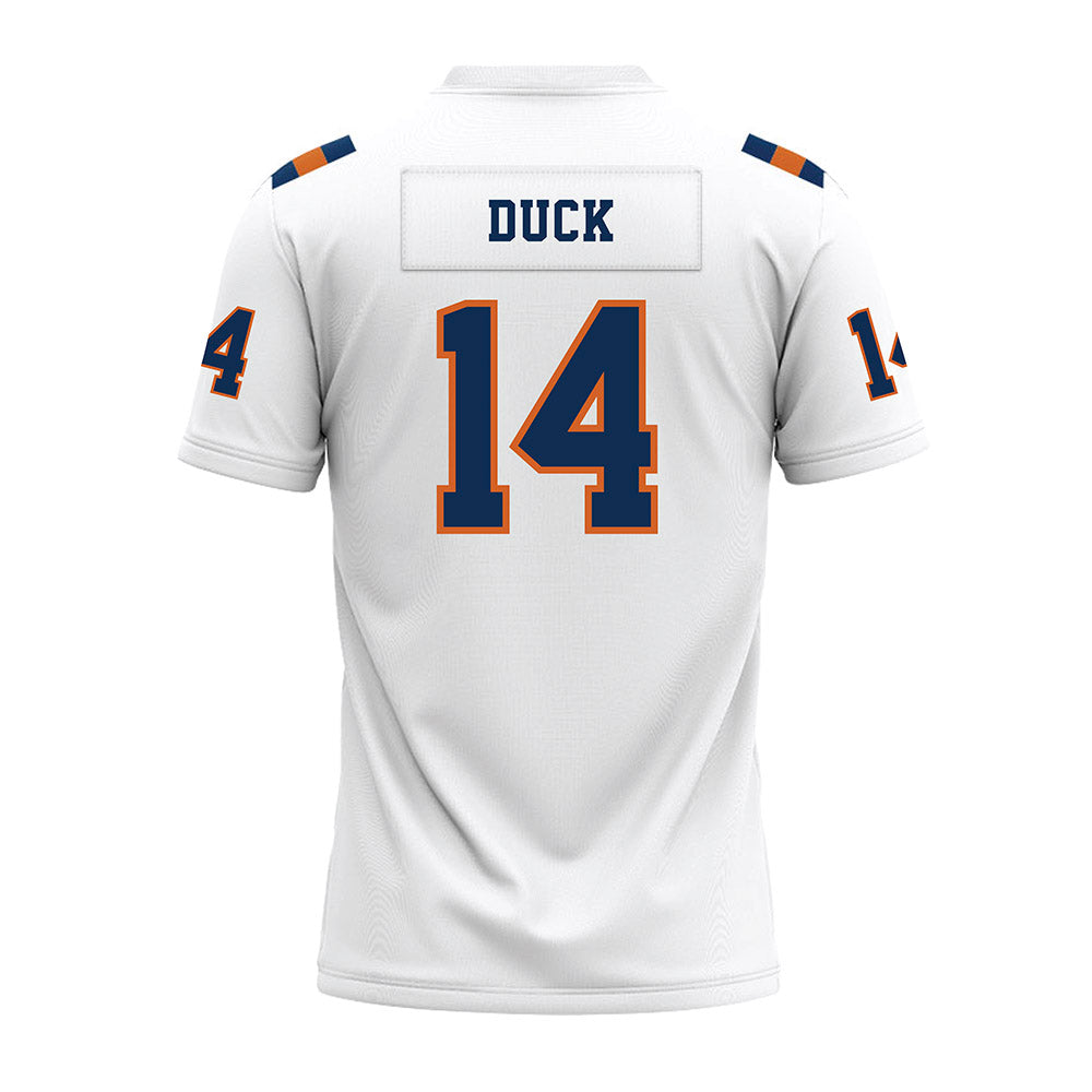 Wheaton IL - NCAA Football : Charlie Duck - White Premium Football Jersey-1