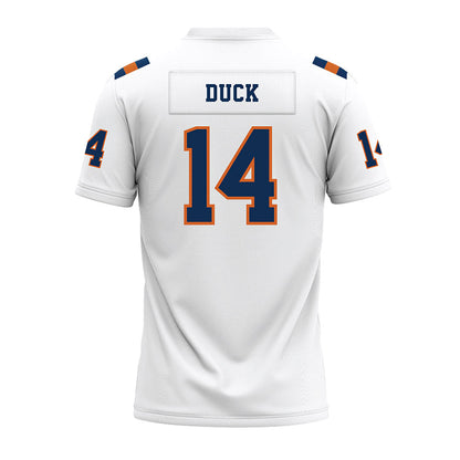Wheaton IL - NCAA Football : Charlie Duck - White Premium Football Jersey-1
