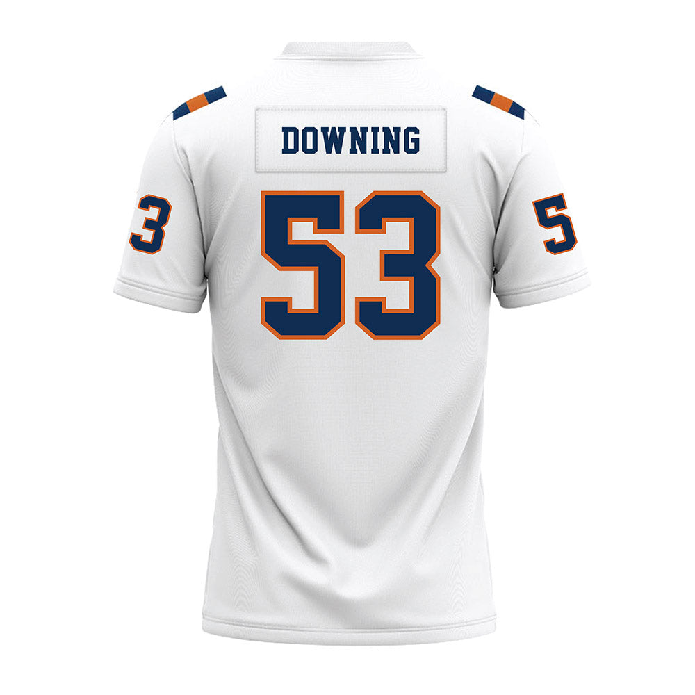 Wheaton IL - NCAA Football : Owen Downing - White Premium Football Jersey-1