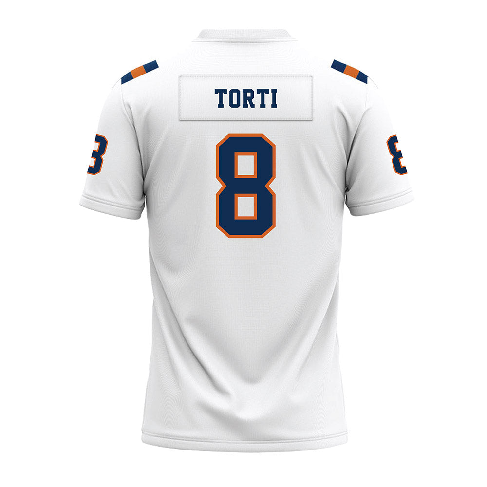 Wheaton IL - NCAA Football : Luca Torti - White Premium Football Jersey-1