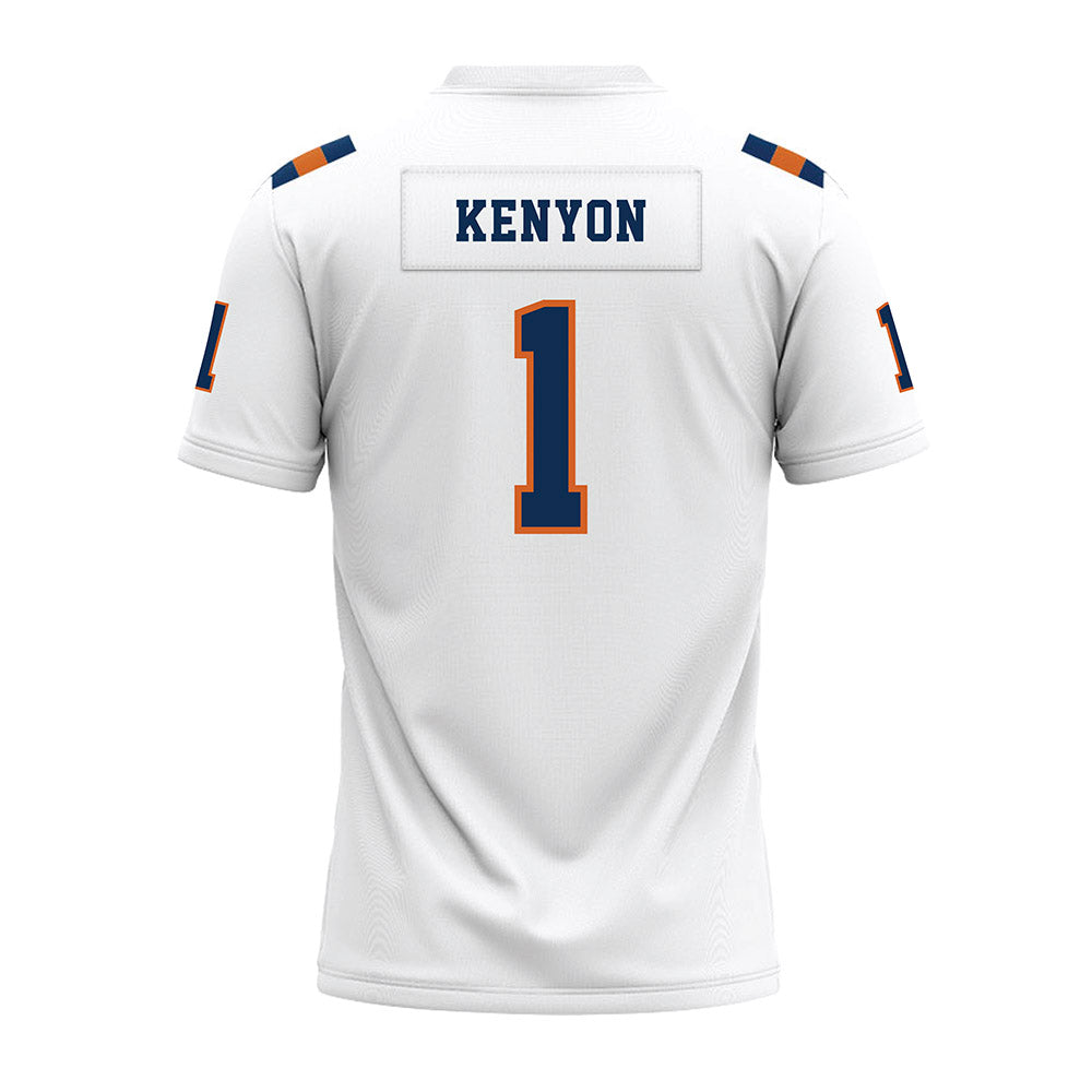 Wheaton IL - NCAA Football : Ryan Kenyon - White Premium Football Jersey-1