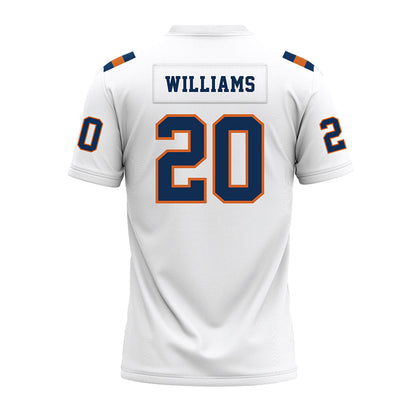 Wheaton IL - NCAA Football : Malachi Williams - White Premium Football Jersey-1