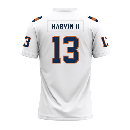 Wheaton IL - NCAA Football : David Harvin II - White Premium Football Jersey-1