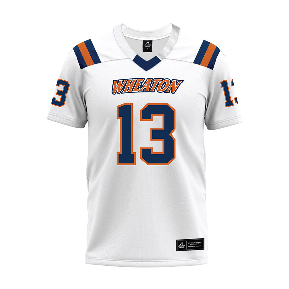 Wheaton IL - NCAA Football : Gianluca Carbonaro - White Premium Football Jersey-0