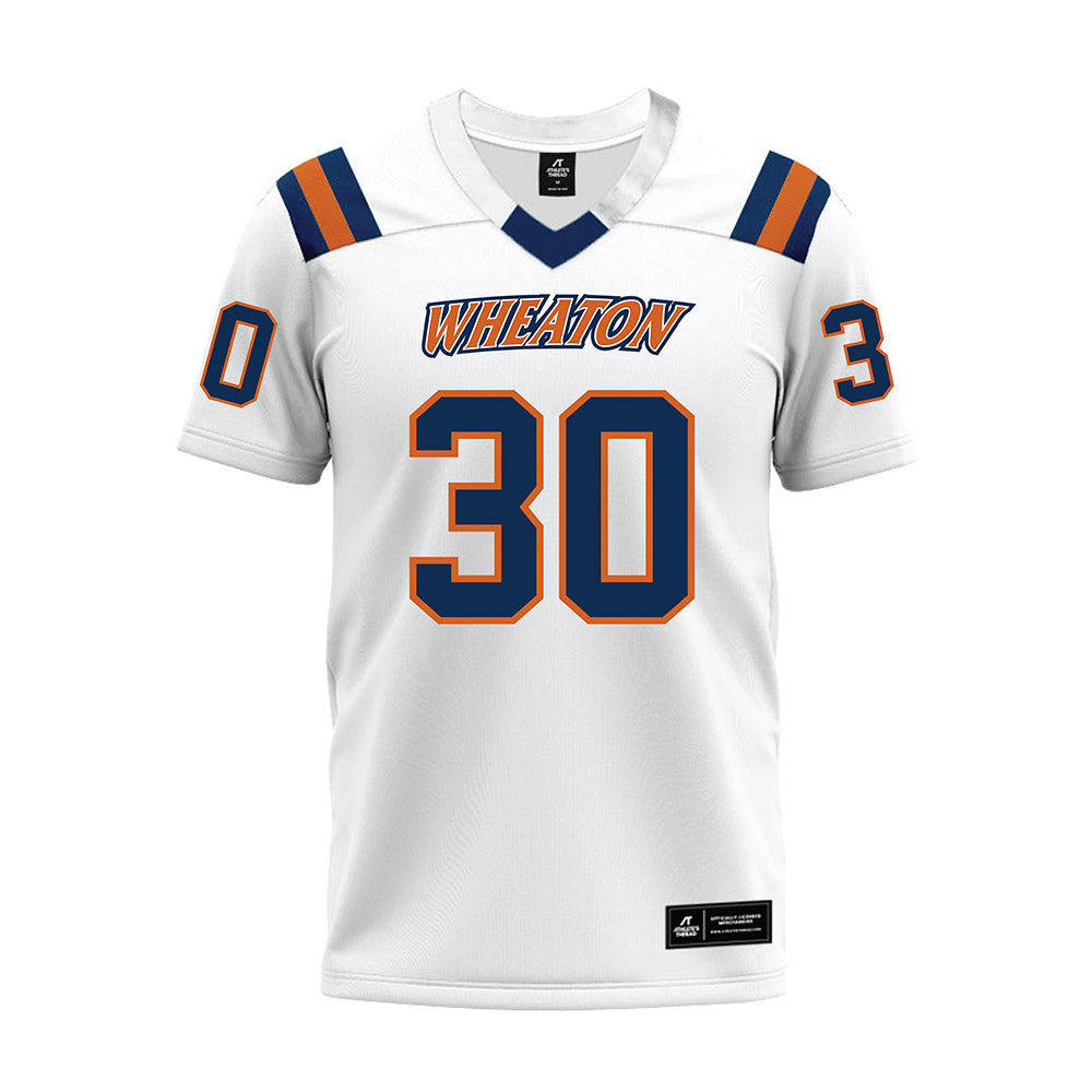 Wheaton IL - NCAA Football : Kenny Jager - White Premium Football Jersey-0