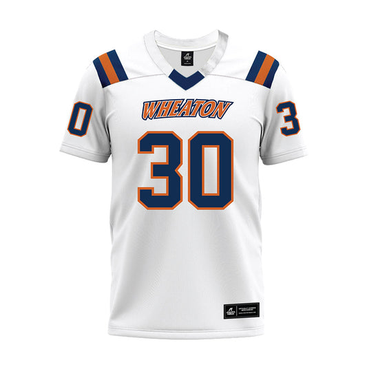 Wheaton IL - NCAA Football : Kenny Jager - White Premium Football Jersey-0