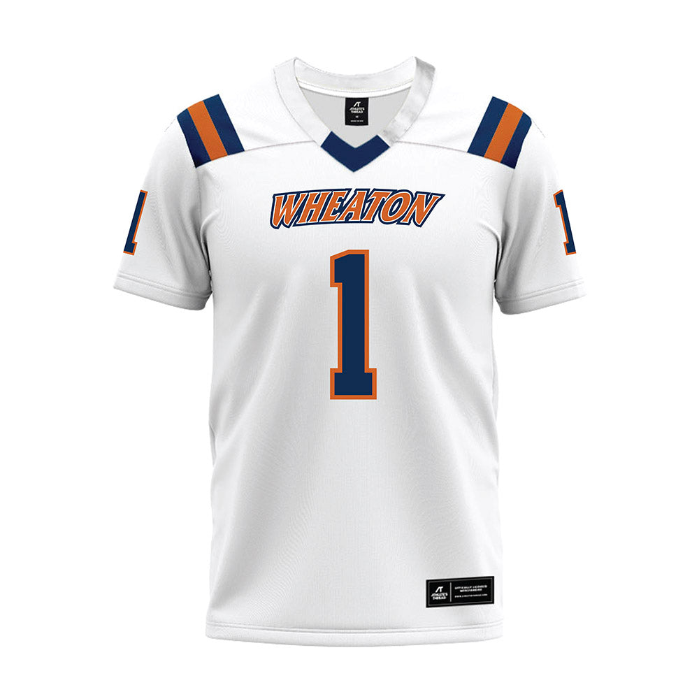 Wheaton IL - NCAA Football : Ryan Kenyon - White Premium Football Jersey-0