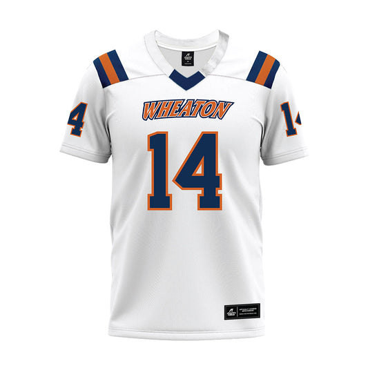 Wheaton IL - NCAA Football : Charlie Duck - White Premium Football Jersey-0