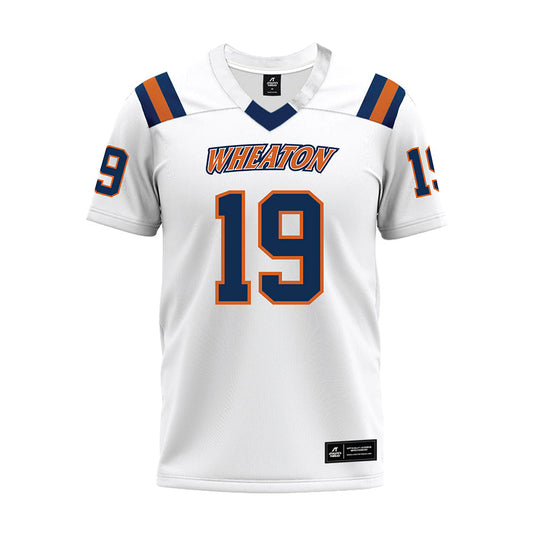 Wheaton IL - NCAA Football : Malachi Jones - White Premium Football Jersey-0