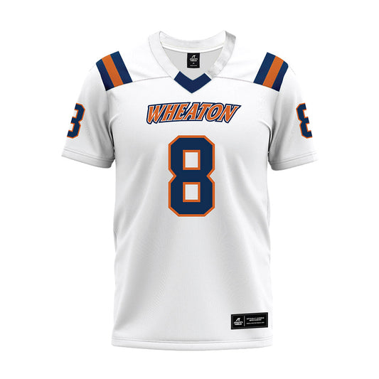 Wheaton IL - NCAA Football : Zeke Harris - White Premium Football Jersey-0