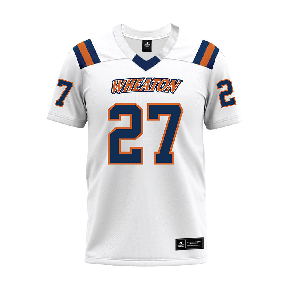 Wheaton IL - NCAA Football : Justin Steinbeck - White Premium Football Jersey-0