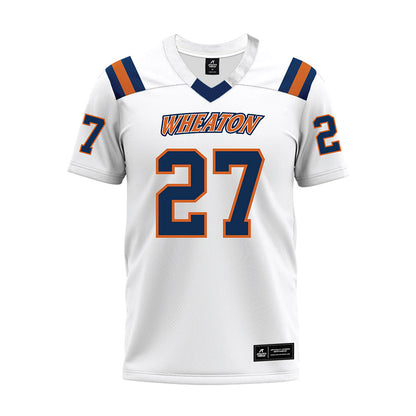 Wheaton IL - NCAA Football : Justin Steinbeck - White Premium Football Jersey-0