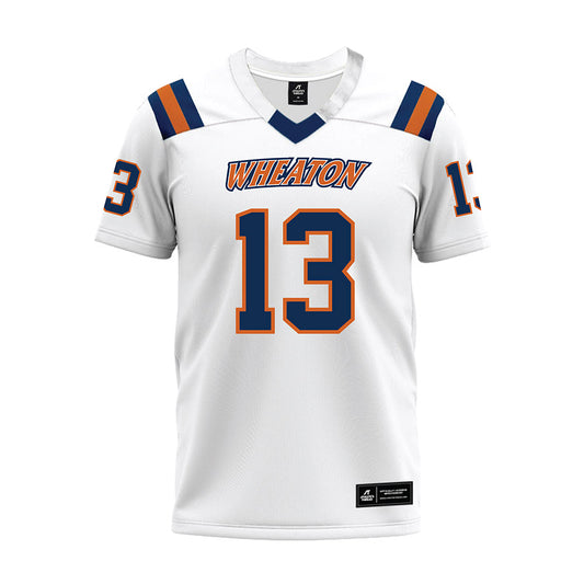 Wheaton IL - NCAA Football : Gianluca Carbonaro - White Premium Football Jersey-0