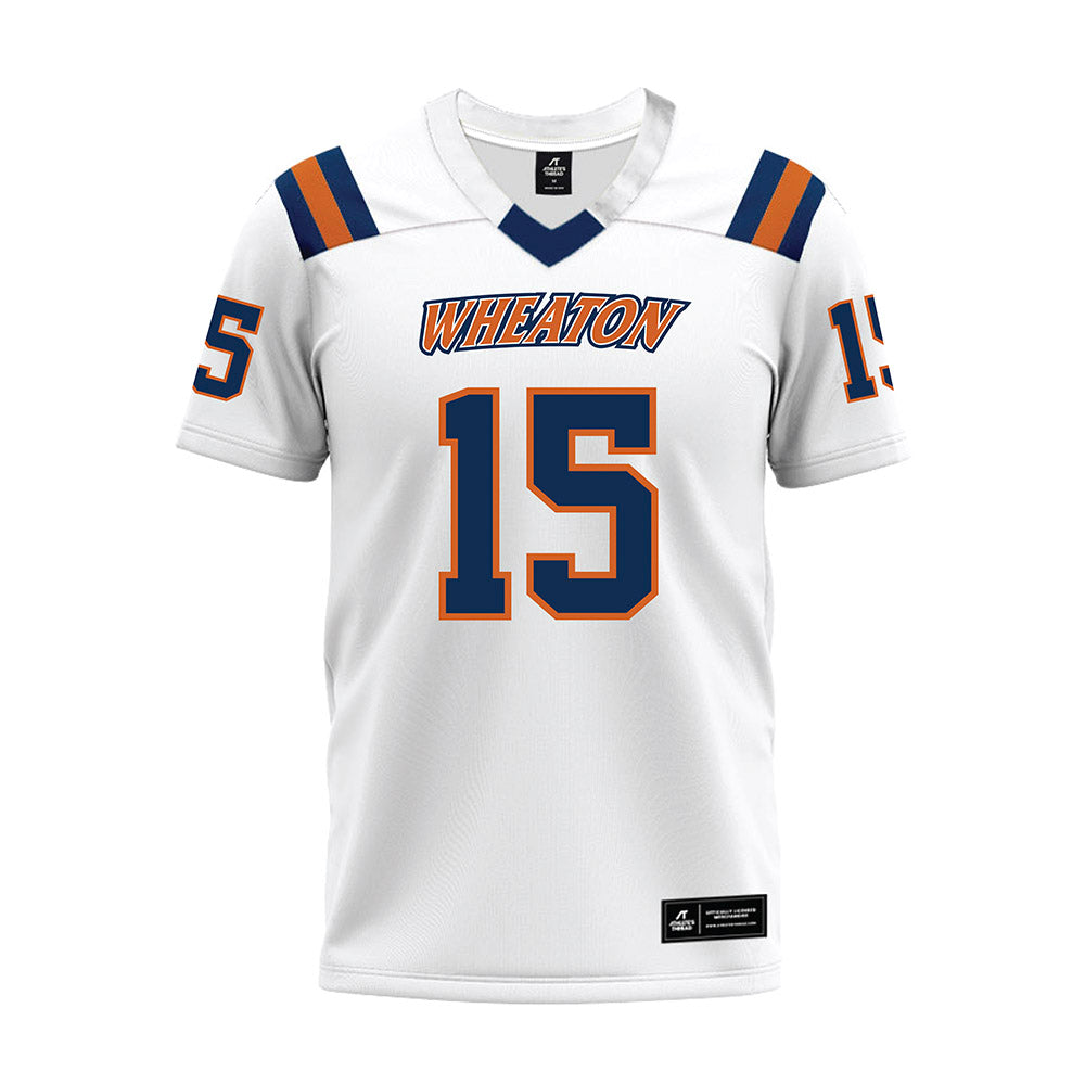 Wheaton IL - NCAA Football : Anthony Barbar - White Premium Football Jersey-0