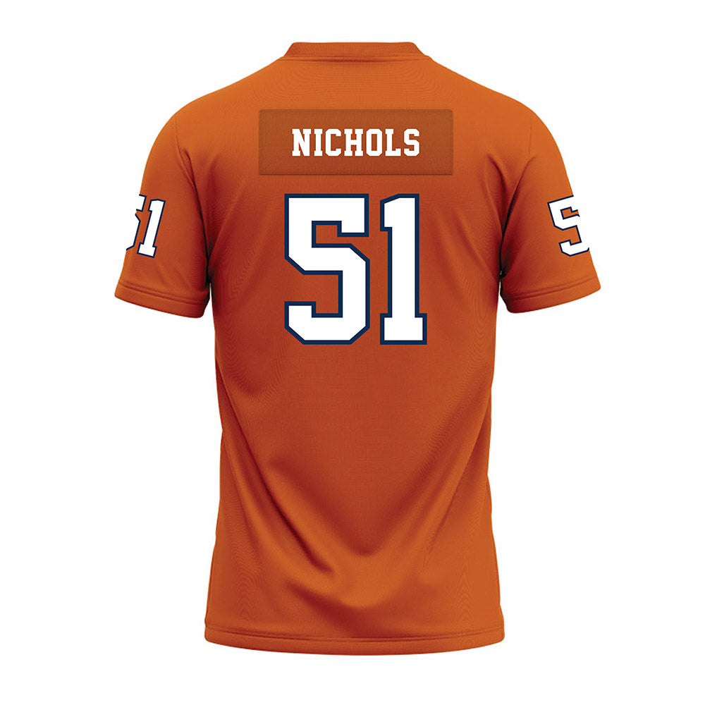 Wheaton IL - NCAA Football : JT Nichols - Orange Premium Football Jersey-1