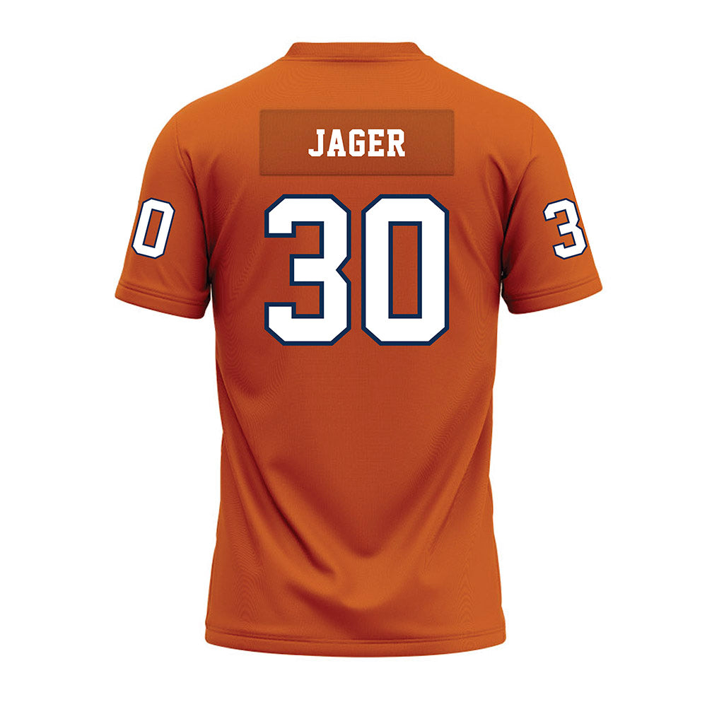 Wheaton IL - NCAA Football : Kenny Jager - Orange Premium Football Jersey-1