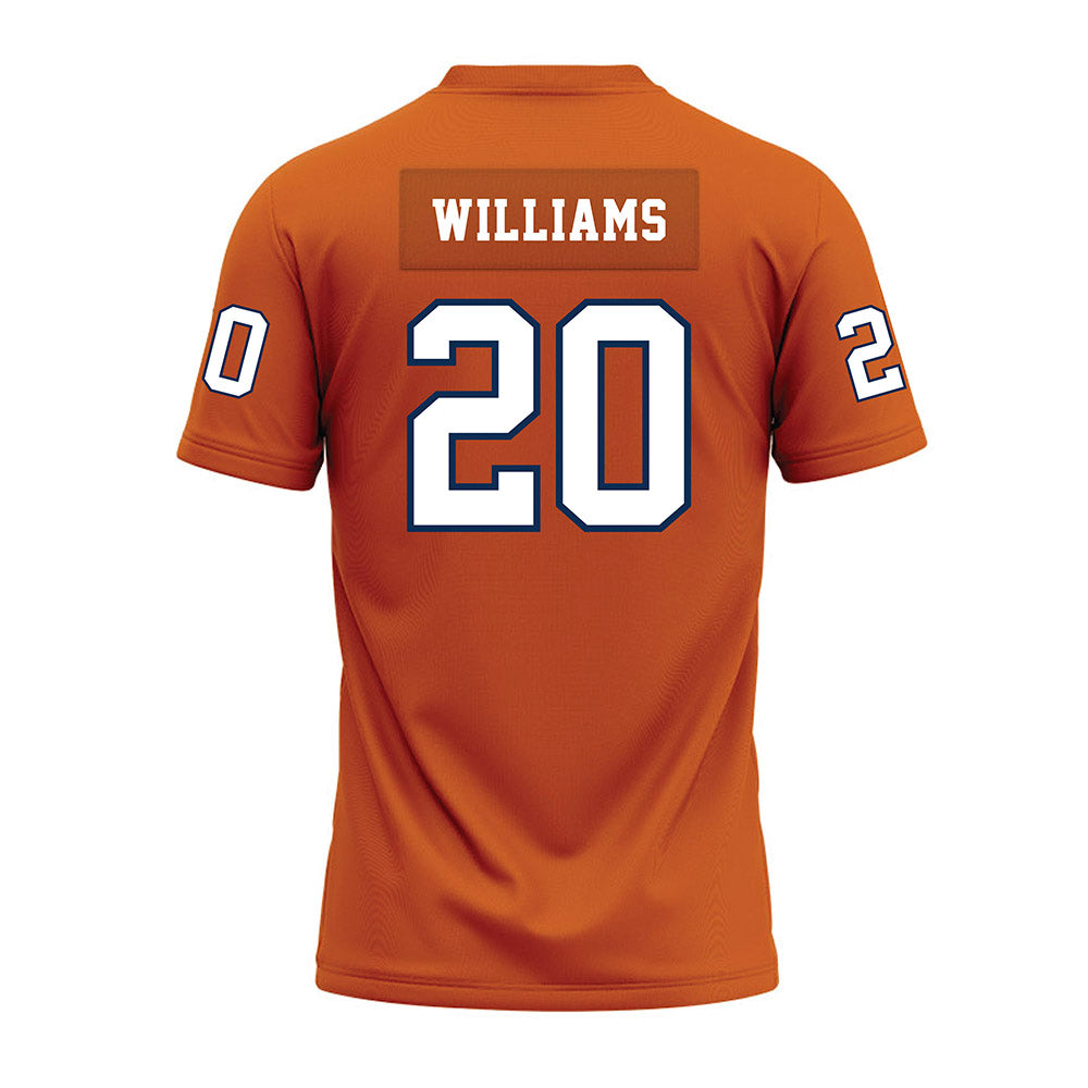 Wheaton IL - NCAA Football : Malachi Williams - Orange Premium Football Jersey-1
